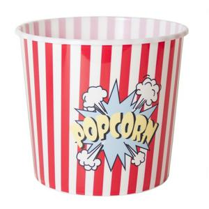 Popcorn bak - rood/wit - kunststof - D21 cm - 7 liter - herbruikbaar