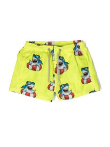 MC2 Saint Barth Kids short de bain à imprimé graphique - Jaune