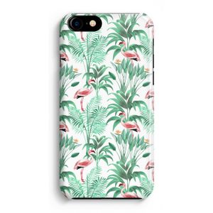 Flamingo bladeren: Volledig Geprint iPhone 7 Hoesje