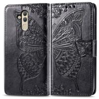 Vlinder liefde bloemen reliëf horizontale Flip lederen case voor Huawei mate 20 lite met houder & card slots & portemonnee (zwart)