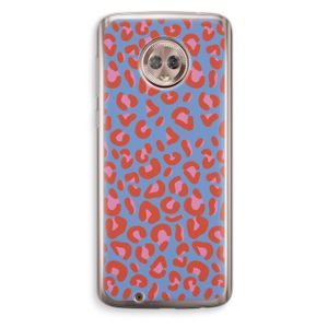 Leopard blue: Motorola Moto G6 Transparant Hoesje