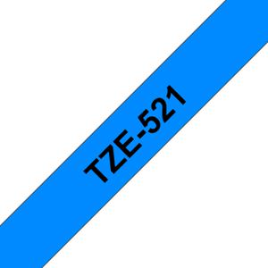 Labeltape Brother TZe, TZ TZe-521 Kunststof Tapekleur: Blauw Tekstkleur:Zwart 9 mm 8 m