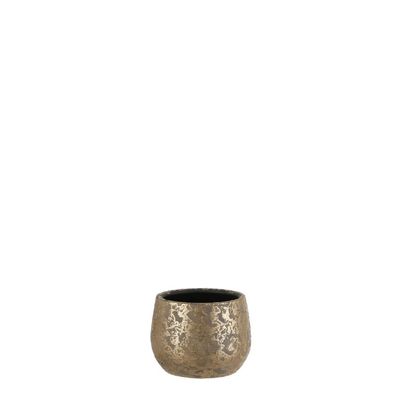Clemente pot round gold - h13xd16,5cm - Mica decorations