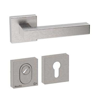 Hardbrass Achterdeurset Geneve vierkant SKG3met kerntrekbeveiliging - RVS