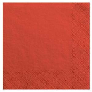 Partydeco tafel servetten van papier - rood - 33 x 33 cm - Wegwerp servetten voor diner/lunch