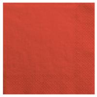 Partydeco tafel servetten van papier - rood - 33 x 33 cm - Wegwerp servetten voor diner/lunch - thumbnail