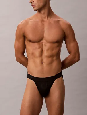 Calvin Klein Kanten Jockstrap heren - Tanga - Microfiber lace Mannen lingerie - XS - Zwart - XS