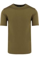 OLYMP SIGNATURE Tailored Fit T-Shirt ronde hals olijf, Effen