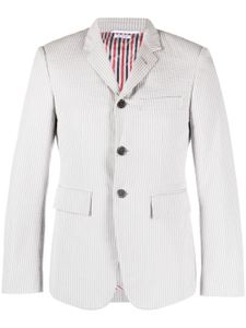 Thom Browne blazer à rayures en seersucker - Gris