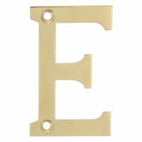 AMIG Huisnummer/letter E - massief messing - 5cm - incl. bijpassende schroeven - gepolijst