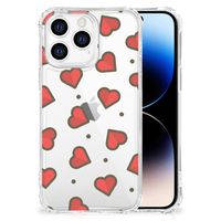 iPhone 14 Pro Doorzichtige Silicone Hoesje Hearts