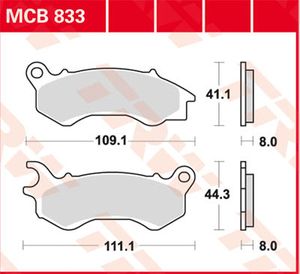 TRW Remblokken, en remschoenen voor de moto, MCB833SRM Sinter maxi scooter