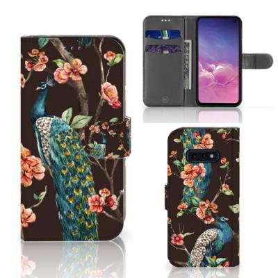Samsung Galaxy S10e | Telefoonhoesje | Met pasjeshouder | Pauw met Bloemen