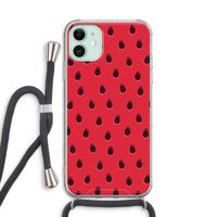 Watermelon: iPhone 11 Transparant Hoesje met koord