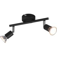 Mat Zwarte LED Plafondspot GU10 - 2-lichts Aluminium