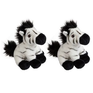 2x stuks zebra speelgoed knuffel 15 cm