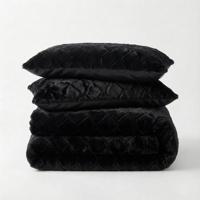 Dekbedovertrek Teddy Faux Fur Syon - Zwart - Lits-Jumeaux (240x220 Cm) - Taupe Microvezel Teddy - Effen - Sleeptime - Dekbed-Discounter.nl