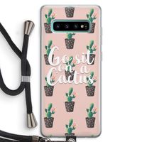 Cactus quote: Samsung Galaxy S10 Plus Transparant Hoesje met koord
