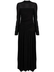 DVF Diane von Furstenberg robe longue Kirstie d'empiècements - Noir