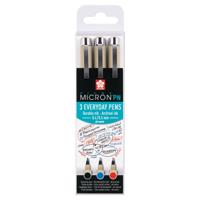 Fineliner Sakura pigma micron 0.4mm blister à 3 stuks assorti