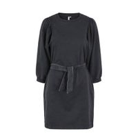 PIECES sweatjurk met ceintuur zwart - thumbnail