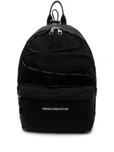 Versace Jeans Couture sac à dos à empiècements en résille - Noir