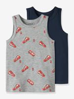 Set van 2 hemdjes brandweerman jongen NAME IT gemêleerd grijs