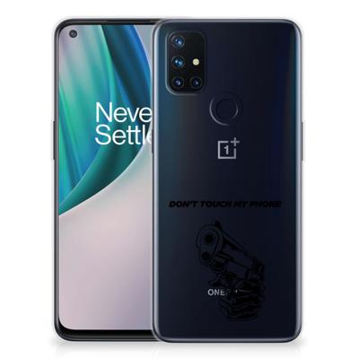 OnePlus Nord N10 5G Silicone-hoesje Gun Don't Touch My Phone OnePlus Nord N10 5G Silicone-hoesje Gun Don't Touch My Phone