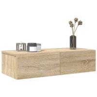 Wandschap met lades 60x26,5x15cm bewerkt hout sonoma eikenkleur