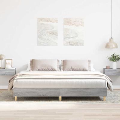 Bedframe zonder matras 200x200 cm spaanplaat grijs sonoma