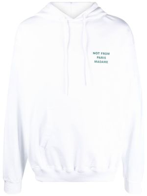 Drôle De Monsieur hoodie à slogan imprimé - Blanc