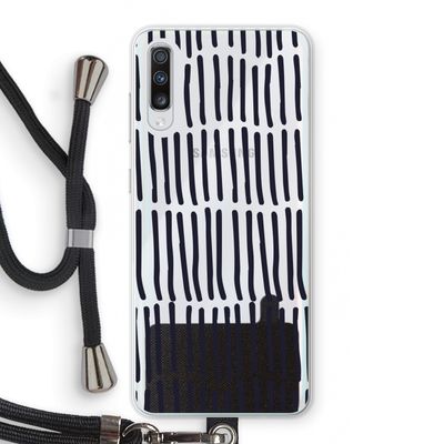 Moroccan stripes: Samsung Galaxy A70 Transparant Hoesje met koord