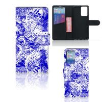 Telefoonhoesje met Naam Xiaomi Redmi Note 10 Pro Angel Skull Blauw