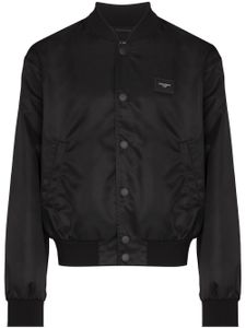 Dolce & Gabbana veste bomber à plaque logo DG - Noir