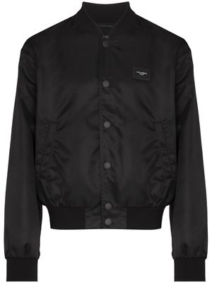 Dolce & Gabbana veste bomber à plaque logo DG - Noir