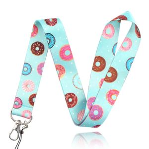 Sleutelkoord of Tassenhanger met Donuts Print Turquoise