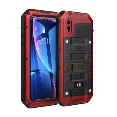 Waterdicht stofdicht schokbestendig zink legering + siliconen case voor iPhone XR (rood)