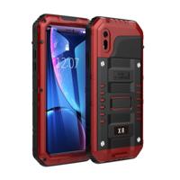 Waterdicht stofdicht schokbestendig zink legering + siliconen case voor iPhone XR (rood)