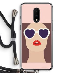 Red lips: OnePlus 7 Transparant Hoesje met koord