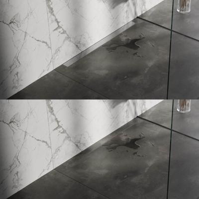 Brauer Douchegoot - 90x7.5cm - muurflens - tegelinlegrooster omkeerbaar - RVS - RVS - geborsteld RVS DR-MRFW90NG