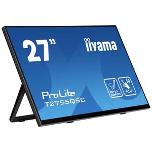 Iiyama ProLite T2755QSC-B1 Touchscreen monitor Energielabel: D (A - G) 68.6 cm (27 inch) 2560 x 1440 Pixel 16:9 5 ms HDMI, DisplayPort, Audio-Line-out, USB 3.2