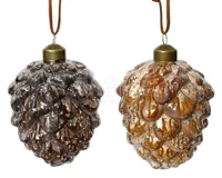 Kerstornament Dennenappel Glas Assorti 1st