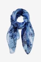 Sjaal blauw en witte mandala's Flirt - WHITE - U