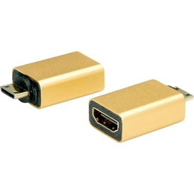 Roline 12.03.3154 Adapter [1x HDMI-stekker C mini - 1x HDMI-bus] Goud (metallic) 30 m