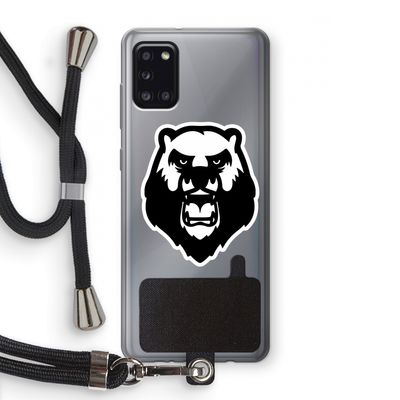 Angry Bear (white): Samsung Galaxy A31 Transparant Hoesje met koord