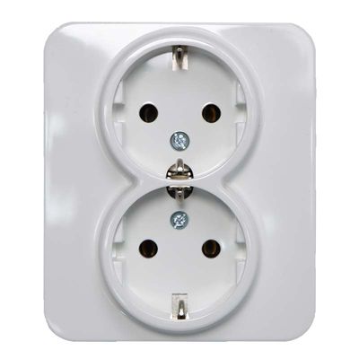 Eslohe schuko stekkerdoos 2-voudig ultra wit 80SS2KUUW