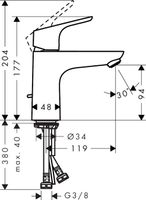 Hansgrohe Focus wastafelkraan 100 CoolStart met waste chroom 31621000 - thumbnail