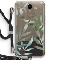 Tropical watercolor leaves: LG K10 (2017) Transparant Hoesje met koord