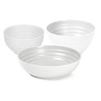 Plasticforte onbreekbaar servies kommetjes - wit - kunststof - 13 x 7 cm - 15 x 8 cm - 19 x 5 cm