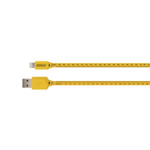 Schwaiger USB-kabel USB 2.0 USB-A stekker, Apple Lightning stekker 1.20 m Zwart, Geel Met metermarkering WKL10511